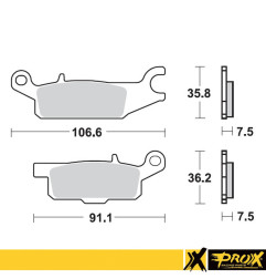PROX KLOCKI HAMULCOWE KH443 YAMAHA YFM 550 GRIZZLY '11-14, YFM 700 GRIZZLY '07-18 PRZÓD LEWY