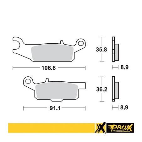 PROX KLOCKI HAMULCOWE KH446 YAMAHA YFM 550 GRIZZLY '11-14, YFM 700 GRIZZLY '07-18 TYŁ PRAWY