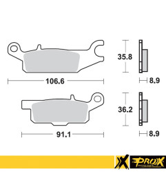 PROX KLOCKI HAMULCOWE KH445 YAMAHA YFM 550 GRIZZLY '11-14, YFM 700 GRIZZLY '07-18 TYŁ LEWY
