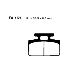 Klocki hamulcowe EBC FA 151 SFAC (2 szt.)