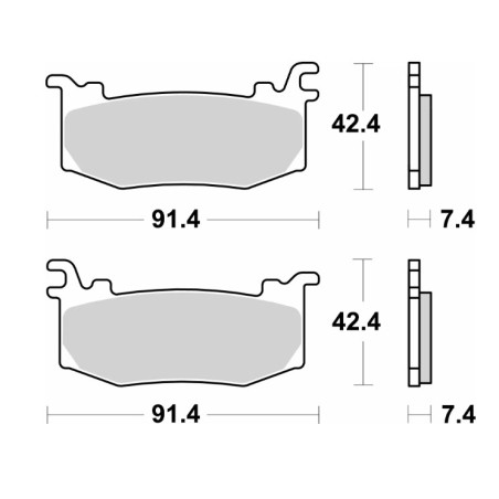 SBS KLOCKI HAMULCOWE KH RACING DUAL SINTER KOLOR ZŁOTY TARCZA LEWA PRZÓD APRILIA RSV4 FACTORY, DUCATI PANIGALE