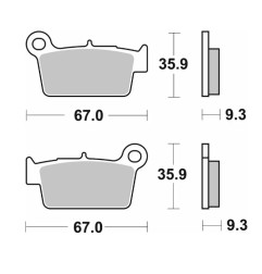 SBS PROMOCJA KLOCKI HAMULCOWE KH367 OFF-ROAD CARBON PASUJE DO: YAMAHA YZ/YZF, KAWASAKI KXF, SUZUKI RMZ TYŁ