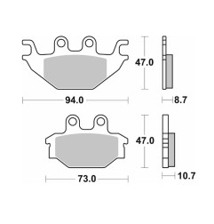 SBS KLOCKI HAMULCOWE KH377 STREET STANDART CERAMIC KOLOR CZARNY YAMAHA MT 125 14-, YZF 125 08-18, TYŁ