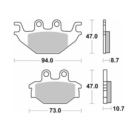 SBS KLOCKI HAMULCOWE KH377 STREET STANDART CERAMIC KOLOR CZARNY YAMAHA MT 125 14-, YZF 125 08-18, TYŁ
