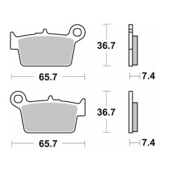 SBS KLOCKI HAMULCOWE KH367/2 STREET STANDART CERAMIC KOLOR CZARNY PASUJE DO: TYŁ BETA RR 50/125 '08-'15