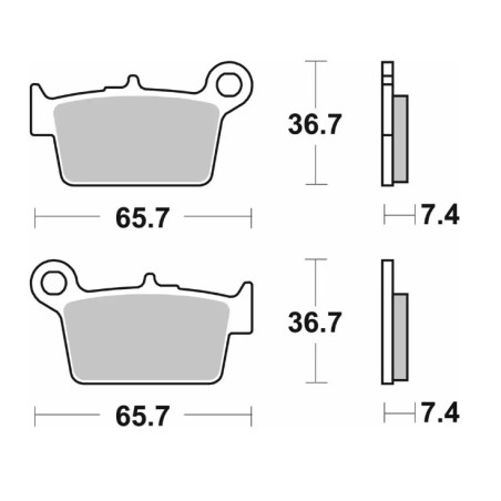 SBS KLOCKI HAMULCOWE KH367/2 STREET STANDART CERAMIC KOLOR CZARNY PASUJE DO: TYŁ BETA RR 50/125 '08-'15