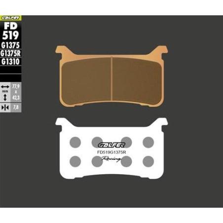 GALFER KLOCKI HAMULCOWE KH700 SPIEK METALICZNE SPORT RACING PRZÓD HONDA CBR 600RR '18-; VFR 800 '17-; CROSSRUNNER 800X