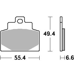 SBS PROMOCJA KLOCKI HAMULCOWE KH681 STREET CERAMIC PIAGGIO VESPA MP3 300 '14-'19, MP3 500 '14-'15 KOLOR CZARNY PRZÓD