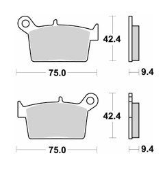 SBS KLOCKI HAMULCOWE KH697 STREET STANDART CERAMIC TYŁ SWM ACE OF SPADES '18-'21, RS R '18-'20 KOLOR CZARNY