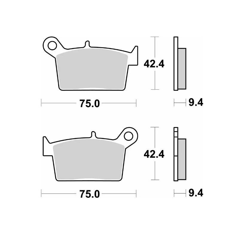 SBS KLOCKI HAMULCOWE KH697 STREET STANDART CERAMIC TYŁ SWM ACE OF SPADES '18-'21, RS R '18-'20 KOLOR CZARNY