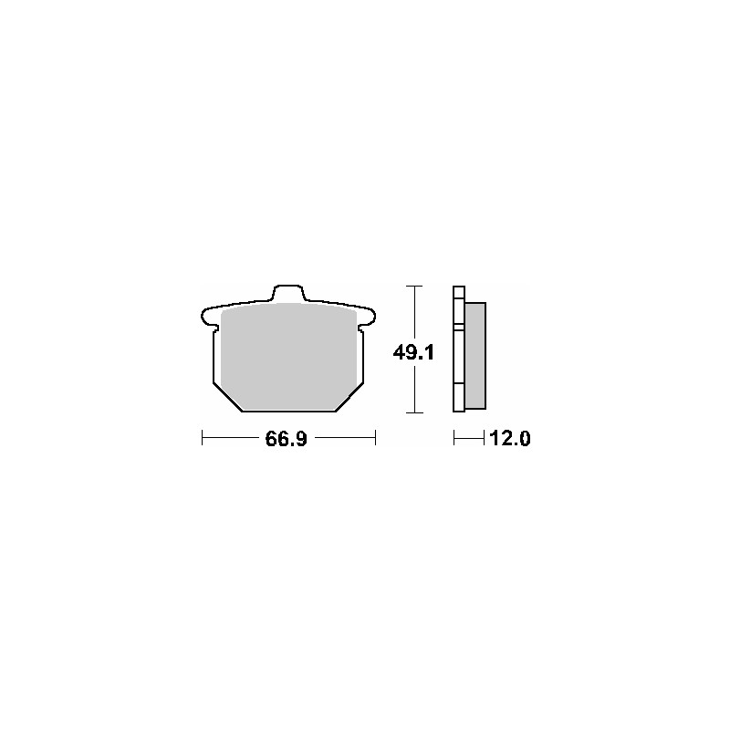 SBS KLOCKI HAMULCOWE KH29 STREET STANDART CERAMIC HONDA GL1100 GOLD WING '75-'77, CB 750 '77-'79 KOLOR CZARNY PRZÓD