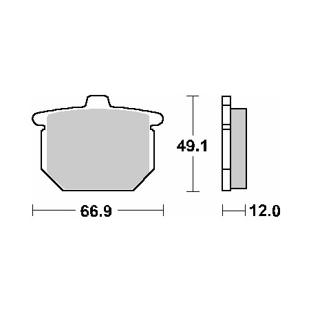 SBS KLOCKI HAMULCOWE KH29 STREET STANDART CERAMIC HONDA GL1100 GOLD WING '75-'77, CB 750 '77-'79 KOLOR CZARNY PRZÓD
