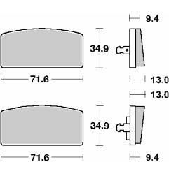 SBS KLOCKI HAMULCOWE KH22 STREET STANDART CERAMIC KOLOR CZARNY PASUJE DO: BMW R75,R90,R100, PRZÓD
