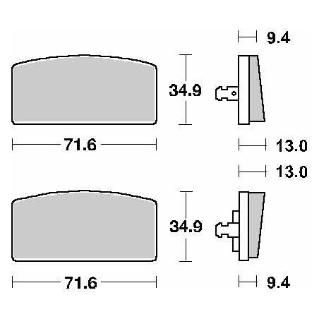 SBS KLOCKI HAMULCOWE KH22 STREET STANDART CERAMIC KOLOR CZARNY PASUJE DO: BMW R75,R90,R100, PRZÓD