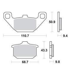 SBS KLOCKI HAMULCOWE KH85 STREET STANDART CERAMIC KOLOR CZARNY