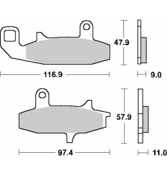 SBS KLOCKI HAMULCOWE KH147 STREET STANDART CERAMIC KOLOR CZARNY