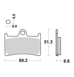 SBS KLOCKI HAMULCOWE KH252 / KH380 RACING DUAL CARBON KOLOR CZARNY