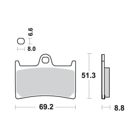 SBS KLOCKI HAMULCOWE KH252 / KH380 STREET STANDART CERAMIC KOLOR CZARNY