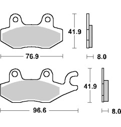 SBS KLOCKI HAMULCOWE KH165 / KH215 RACING CARBON TECH KOLOR CZARNY