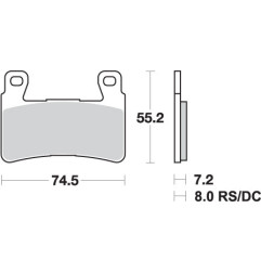 SBS PROMOCJA KLOCKI HAMULCOWE KH265 RACING DUAL CARBON HONDA CBR 600RR '03-'04 KOLOR CZARNY