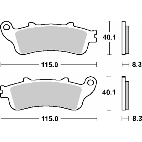 SBS KLOCKI HAMULCOWE KH261 / KH281 STREET STANDART CERAMIC KOLOR CZARNY PASUJE DO: HONDA CBR1000RR, XL1000VAR