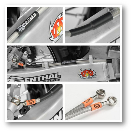 MOTO-MASTER PRZEWÓD HAMULCOWY W STALOWYM OPLOCIE PRZÓD GASGAS, HUSQVARNA, KTM EXC/EXCF 250/300/450 '01- ENDURO