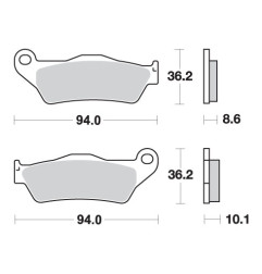 SBS KLOCKI HAMULCOWE KH363 STREET PERFORMANCE SINTER KOLOR ZŁOTY PASUJE DO: BMW R850/1100/1150/1200, K1200/1300 TYŁ