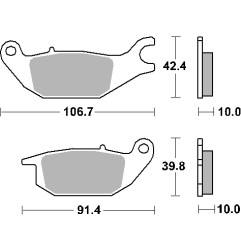 SBS KLOCKI HAMULCOWE KH343 STREET STANDART CERAMIC KOLOR CZARNY PASUJE DO:HONDA CBR125/150, XL 125 VARADERO