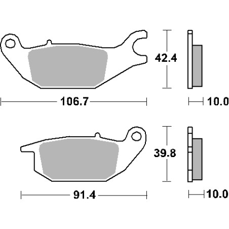 SBS KLOCKI HAMULCOWE KH343 STREET STANDART CERAMIC KOLOR CZARNY PASUJE DO:HONDA CBR125/150, XL 125 VARADERO