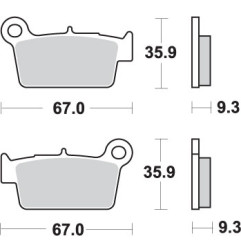 SBS PROMOCJA KLOCKI HAMULCOWE KH367 OFF-ROAD SINTER KOLOR ZŁOTY PASUJE DO: YAMAHA YZ/YZF, KAWASAKI KXF, SUZUKI RMZ TYŁ