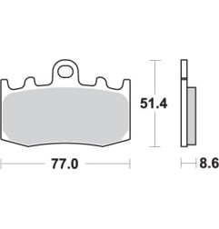 SBS KLOCKI HAMULCOWE KH335 STREET PERFORMANCE SINTER KOLOR ZŁOTY PASUJE DO: BMW R850/1100/1150/1200, K1200/1300 PRZÓD