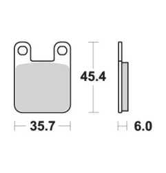 SBS KLOCKI HAMULCOWE KH115 CERAMIC KOLOR CZARNY PASUJE DO YAMAHA DT50R '04-, TZR50 '03-, TOMOS