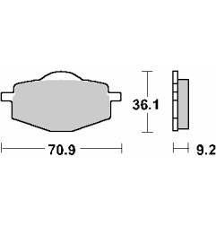 SBS PROMOCJA KLOCKI HAMULCOWE KH101 STREET STANDART CERAMIC YAMAHA CRYPTON 105 '98-'04, CYGNUS 50 '96-'01