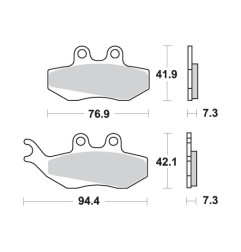 SBS KLOCKI HAMULCOWE KH194 STREET STANDART CERAMIC KOLOR CZARNY DEDYKOWANY DO YAMAHA DT50 PIAGGIO VESPA 125 APRILIA RX