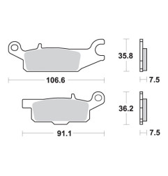 SBS PROMOCJA KLOCKI HAMULCOWE KH443 OFF-ROAD SINTER YAMAHA YFM 550 GRIZZLY '09-'16, YFM 700 GRIZZLY '07-'17