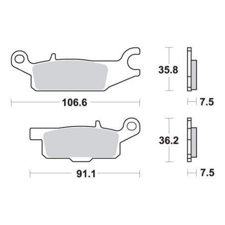 SBS PROMOCJA KLOCKI HAMULCOWE KH443 OFF-ROAD SINTER YAMAHA YFM 550 GRIZZLY '09-'16, YFM 700 GRIZZLY '07-'17