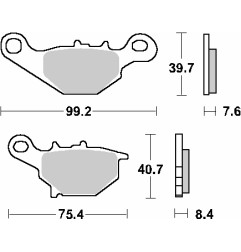 SBS PROMOCJA KLOCKI HAMULCOWE KH230 / KH396 STREET STANDART CERAMIC SUZUKI AN 150 '98-'01, AN 125 '94-'05