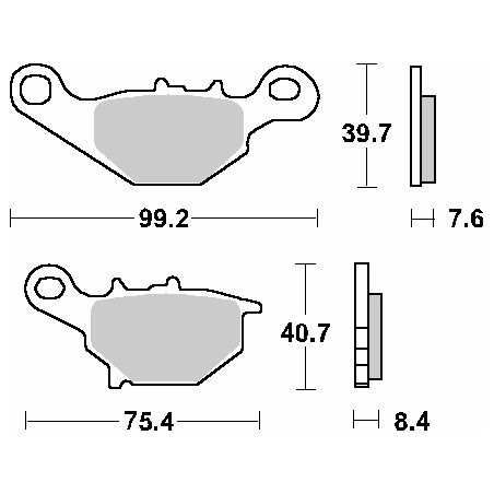 SBS PROMOCJA KLOCKI HAMULCOWE KH230 / KH396 STREET STANDART CERAMIC SUZUKI AN 150 '98-'01, AN 125 '94-'05