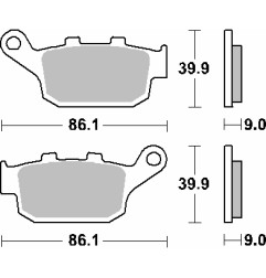 SBS KLOCKI HAMULCOWE KH496 STREET STANDART CERAMIC KOLOR CZARNY PASUJE DO: HONDA CBR250/300/650, CB500/650, CRF1000 TYŁ
