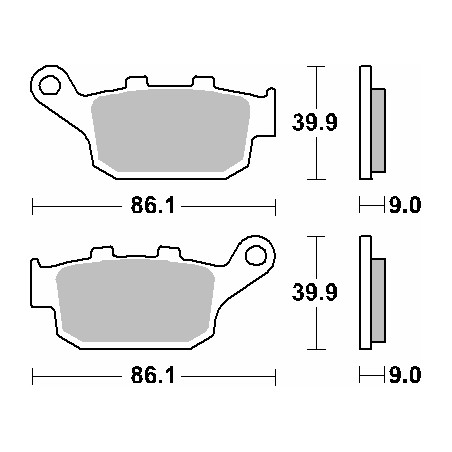 SBS KLOCKI HAMULCOWE KH496 STREET STANDART CERAMIC KOLOR CZARNY PASUJE DO: HONDA CBR250/300/650, CB500/650, CRF1000 TYŁ