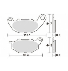 SBS KLOCKI HAMULCOWE KH663 PASUJE DO: YAMAHA YZF-R25 '15-'20, YZF-R3 '15-'25, MT-03 '16-'25, MT-25 '16-'20
