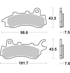 SBS KLOCKI HAMULCOWE KH716 STREET STANDART CERAMIC HONDA CB 125 F '17-'21 PRZÓD KOLOR CZARNY