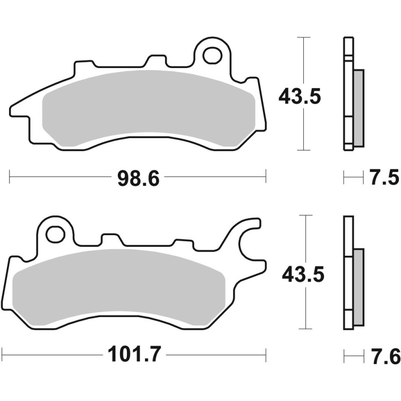 SBS KLOCKI HAMULCOWE KH716 STREET STANDART CERAMIC HONDA CB 125 F '17-'21 PRZÓD KOLOR CZARNY
