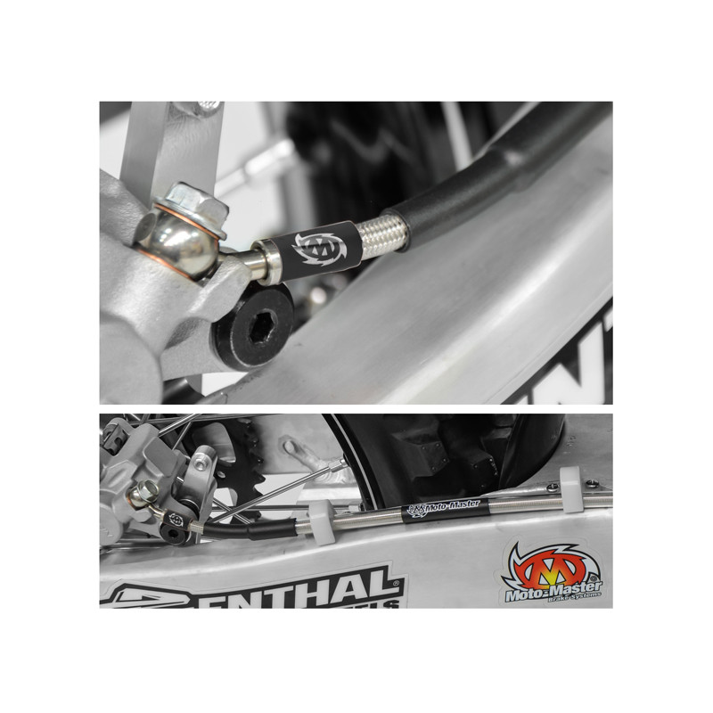 MOTO-MASTER PRZEWÓD HAMULCOWY W STALOWYM OPLOCIE TYŁ KTM SX/SXF/SX-F/EXC/EXCF/EXC-F '05-, HUSQVARNA TE/TC/FE/FC '14-'16