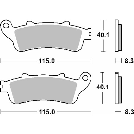 SBS PROMOCJA KLOCKI HAMULCOWE KH261 / KH281 STREET STANDART CERAMIC KOLOR CZARNY PASUJE DO: HONDA FES 250 FORESEIGHT
