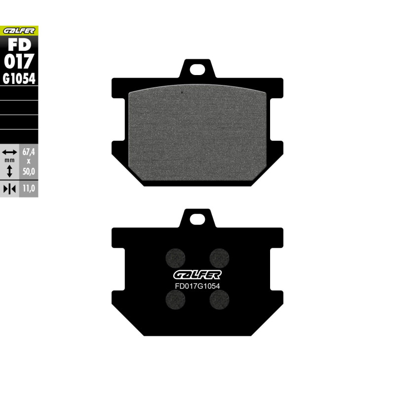 GALFER KLOCKI HAMULCOWE KH034 PÓŁMETALICZNE