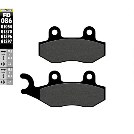 GALFER KLOCKI HAMULCOWE KH135 / KH214 PÓŁMETALICZNE