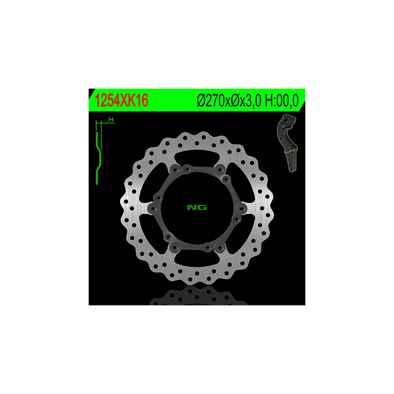 NG TARCZA HAMULCOWA PRZÓD Z ADAPTEREM OVERSIZE KTM / HUSABERG 270X3 (NG1254XK16) WAVE PŁYWAJĄCA NG TARCZA HAMULCOWA PRZÓD Z ADAPTEREM OVERSIZE KTM / HUSABERG 270X3 (NG1254XK16) WAVE PŁYWAJĄCA