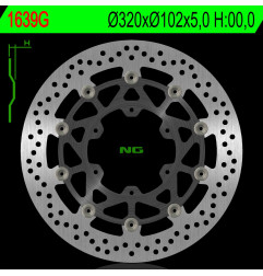 NG TARCZA HAMULCOWA PRZÓD SUZUKI GSXR ABS 1000 17-19 (320X102X5,0MM) (6X8,5MM) PŁYWAJĄCA (ŚRODEK ALUMINIOWY)