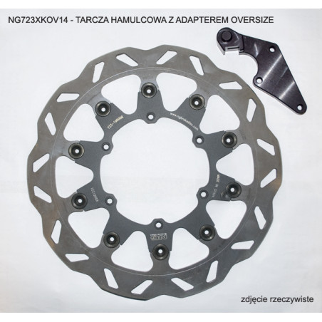 NG TARCZA HAMULCOWA PRZÓD Z ADAPTEREM OVERSIZE (320X118X5) YAMAHA YZF 450 '08-'15' (NG723XK14)